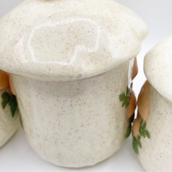 Mushroom Ceramic Canister Cookie Jar Set Snacks Adorable Vintage 3 Piece… - Picture 8 of 9